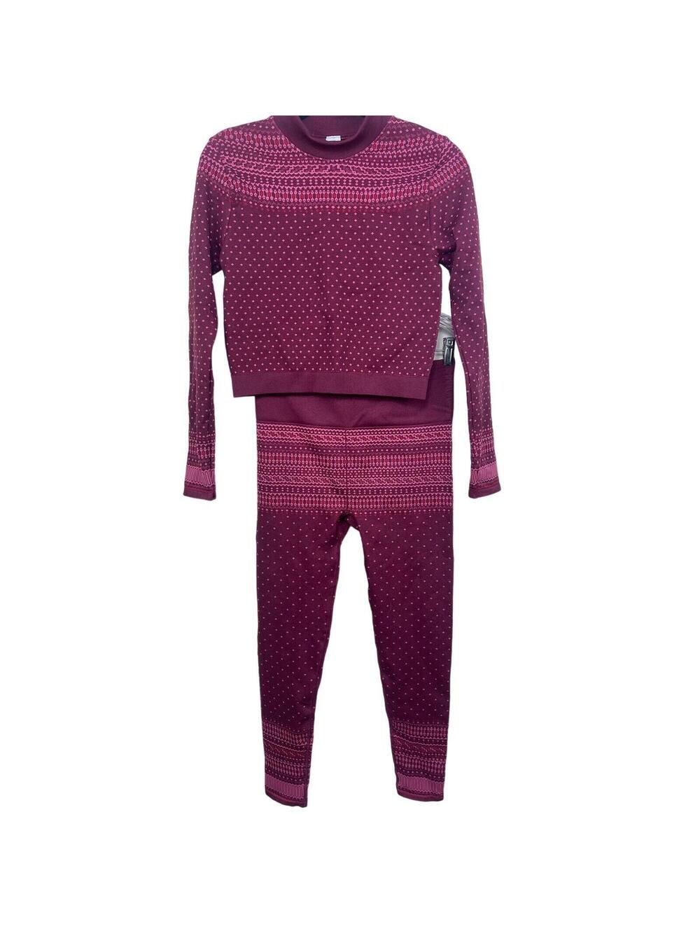 Fabletics Holly Seamless Long Sleeve Top & High Waisted Fair Isle Leggings Set